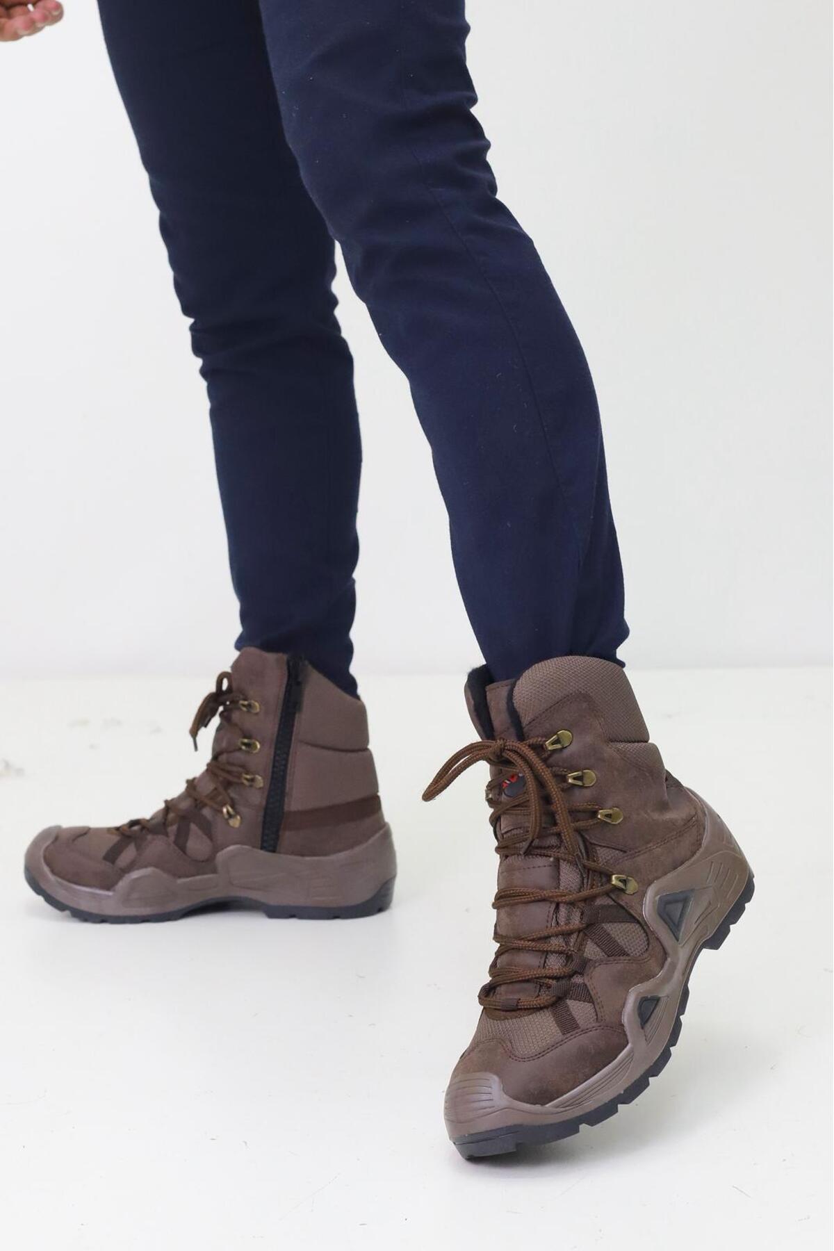 Unisex Siyah Uzun Fermuarlı Trekking 4 Mevsim Günlük Bot Bootie NLD1140