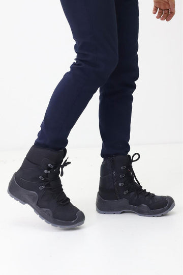 Unisex Siyah Uzun Fermuarlı Trekking 4 Mevsim Günlük Bot Bootie NLD1140