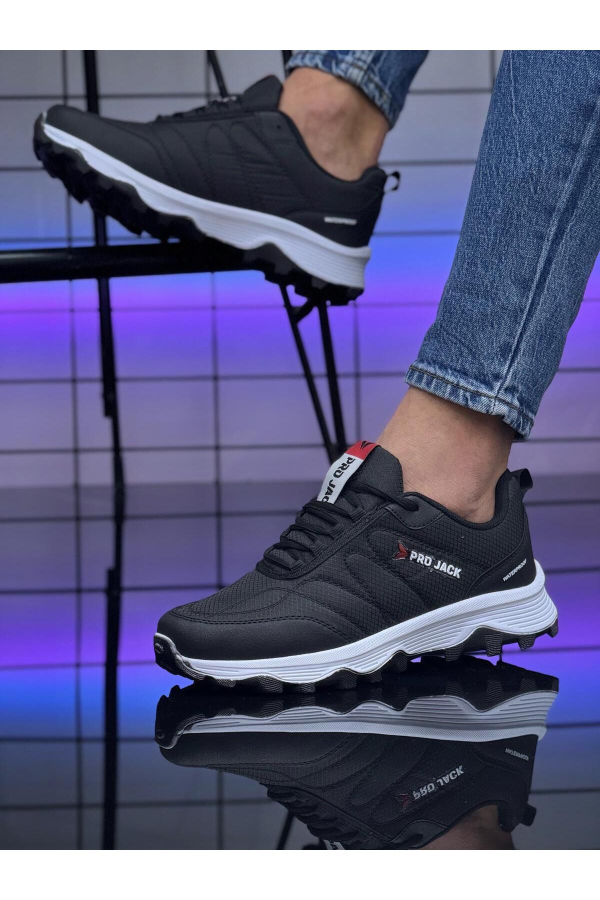 Unisex Siyah Beyaz Paraşut Model Günlük Spor Ayakkabı LND4120 - Görsel 1