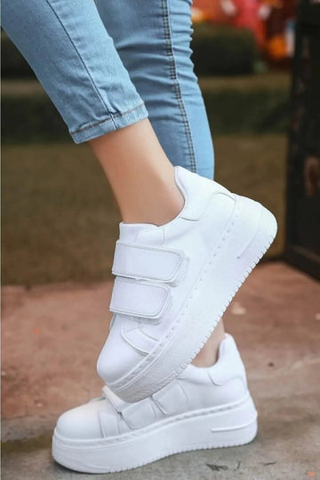 Beyaz Kadın Çıtçıtlı Yüksek Taban Çıtçıtlı Sneaker LND4064