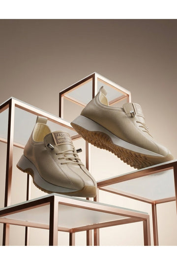 Kadın Bej Fashion Delikli Ortopedik Rahat Spor Ayakkabı LND4174