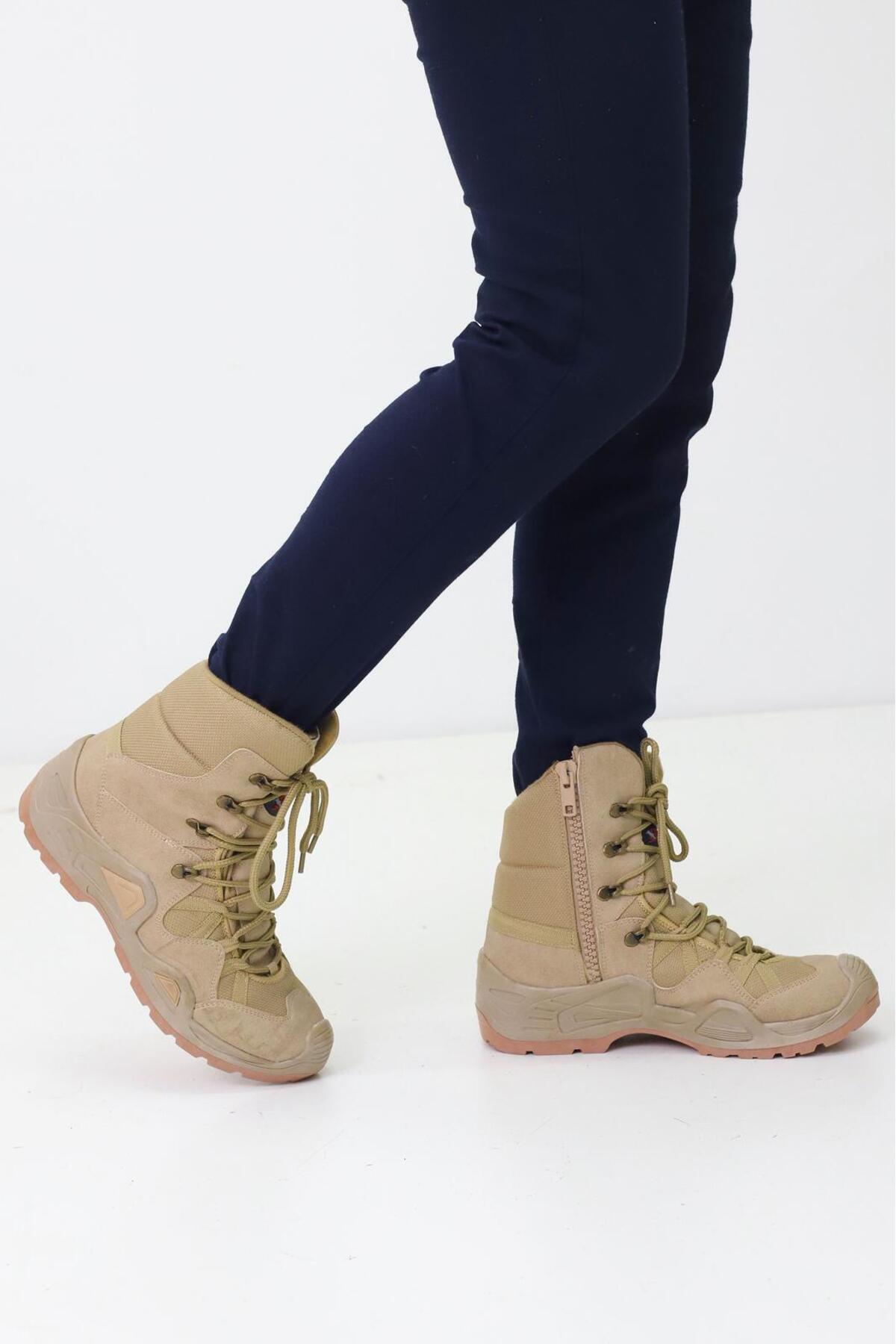 Unisex Siyah Uzun Fermuarlı Trekking 4 Mevsim Günlük Bot Bootie NLD1140