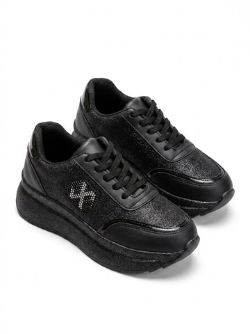 Soft Step Kadın Yumuşak tabanlı Siyah Spor Ayakkabı NK4180
