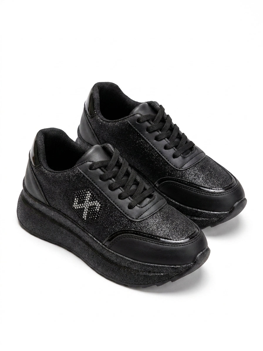 Soft Step Kadın Yumuşak tabanlı Siyah Spor Ayakkabı NK4180